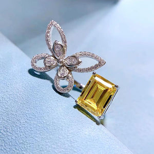 178【BETXEU】S925 high carbon butterfly ring adjustable 178【BETXEU】S925 high carbon butterfly ring adjustable