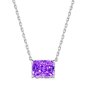 BETXEU】 S925 Ice flower cutting high carbon square necklace BETXEU】 S925 Ice flower cutting high carbon square necklace