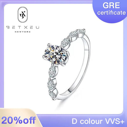 48[BETXUE B21] Selena Moissanite Ring 1CT/2CT