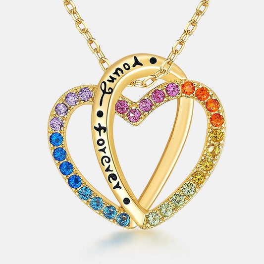 226 [BETXEU] S925 silver Rainbow love pendant necklace