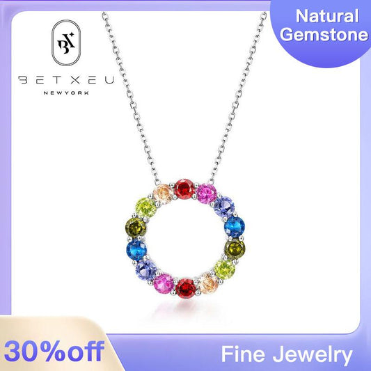 224 [BETXEU]S925 Personalized colorful circle earrings/ring/necklace/bracelet