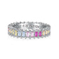 [BETXUE A01]  S925 Silver Ring Barbie Girl Rainbow Full Dopamine Ring