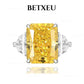 441 [BETXEU] The Queen of Sun Yellow Diam-ond Ring Radiant Cut Rectangular Brilliant