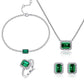 391  [BETXEU JEWELRY] Vivid Green S925 emerald jewelry set