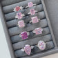 10 [BETXEU JEWELRY W]  Pink S925 8A High carbon Ring collection