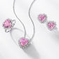 78【BETXEU】 Princess's dream pink heart ring S925 jewelry set