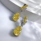 172【BETXEU】S925 Yellow pear earrings