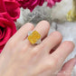 441 [BETXEU] The Queen of Sun Yellow Diam-ond Ring Radiant Cut Rectangular Brilliant