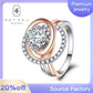 311 [BETXEU] Lucky rose rotating ring one carat moissanite sterling silver S925 Ring