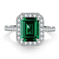 13 [BETXEU JEWELRY]  EMERALD GREEN S925 8A High carbon Ring collection