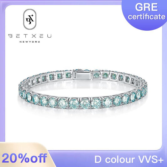 173【BETXEU】S925 Blue moissanite tennis bracelet