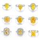 14 [BETXUE JEWELRY]  YELLOW ICECUTTING S925 8A High carbon ring collection