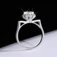 [BETXUE B17]  Sterling silver moissanite cat ear bouquet ring