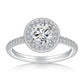 82【BETXEU】Luxury Round Moissanite Ring in 925 Sterling Silver