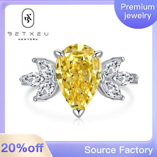 15 [BETXEU JEWELRY W] S925 High carbon Ring YELLOW collection Daily