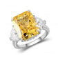 441 [BETXEU] The Queen of Sun Yellow Diam-ond Ring Radiant Cut Rectangular Brilliant