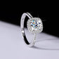 286 [BETXUE ] S925 Silver moissanite 1CT/2CT/3CT  Galaxy classic square ring