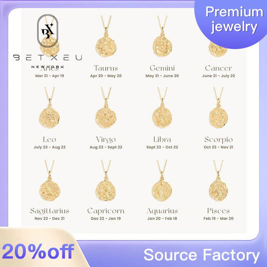 278 [BETXEU] Zodiac Signs 12 Constellation Necklace