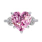 78【BETXEU】Bestseller Heart-Shaped 12*12mm Pink 925 Silver High Carbon Ring