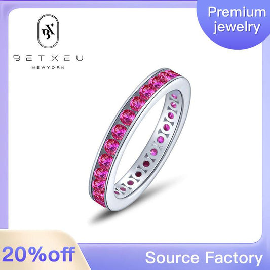 146【BETXEU】S925 red ring band