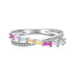 [BETXUE A01]  S925 Silver Ring Barbie Girl Rainbow Full Dopamine Ring