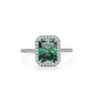 79【BETXEU】2 Carat Radiant Cut Mossanite Ring Paraiba Mint Green S925 Ring