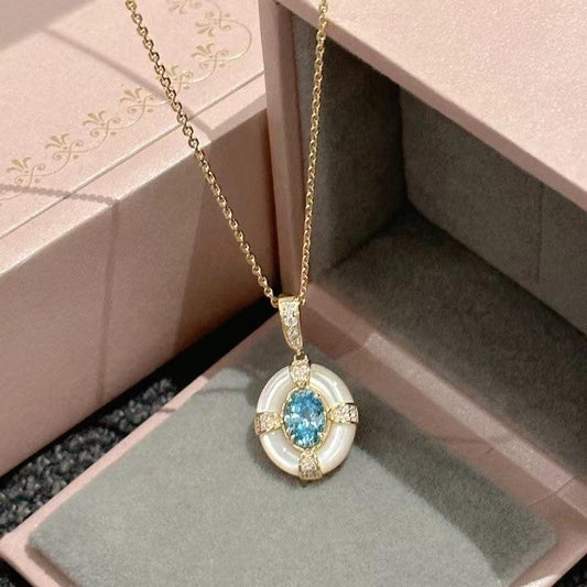 197 [BETXEU JEWELRY] Golden Coast S925 Blue Pendant