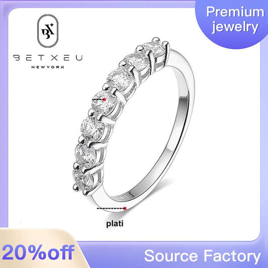 165【BETXEU】S925 7 PRINCESS ring band colorful