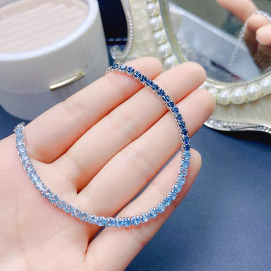 415 [BETXEU] Clear Water Blue S925 Bracelet