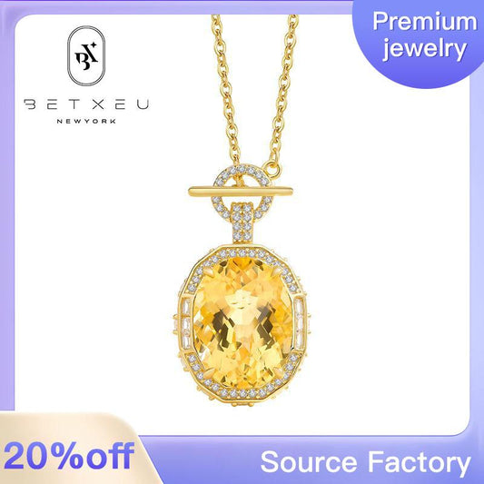 [BETXUE D23] Natural ova citrine necklace