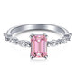 11 [BETXEU JEWELRY W]  High carbon Ring pink collection Engagement ring S925