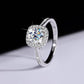 286 [BETXUE ] S925 Silver moissanite 1CT/2CT/3CT  Galaxy classic square ring