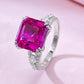 465【BETXEU】Bright Red Light Square S925 Ring