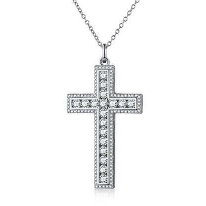 【BETXEU】S925 Cross High Carban Necklace