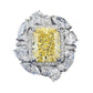 76【BETXEU】Rectangular 4 Carat Women's Ring Band with Fancy Yellow 9*11mm Ice Flower Cut Ring