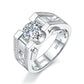 83【BETXEU】Ring for Men 1 CT-2 CT Moissanite Precision-Crafted 925 Silver