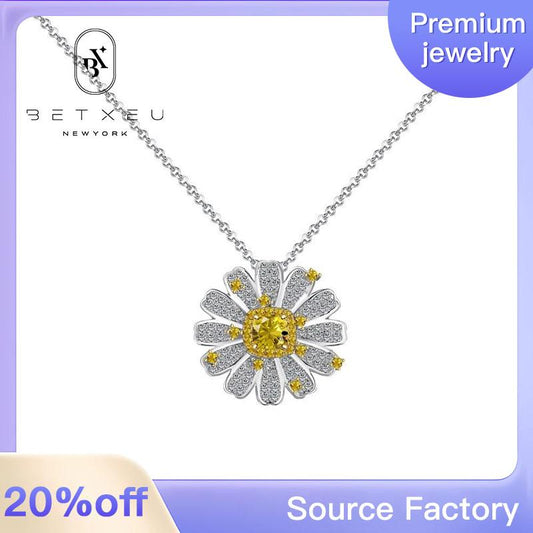 【BETXEU】Smail daisy ring earring necklace set S925