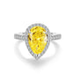 14 [BETXUE JEWELRY]  YELLOW ICECUTTING S925 8A High carbon ring collection