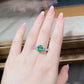 13 [BETXEU JEWELRY]  EMERALD GREEN S925 8A High carbon Ring collection