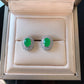 398 [BETXEU JEWELRY] Clear Green Oval S925 Set