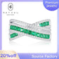 370【BETXEU】Emerald Love Interlace S925 Ring