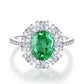 13 [BETXEU JEWELRY]  EMERALD GREEN S925 8A High carbon Ring collection