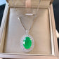 398 [BETXEU JEWELRY] Clear Green Oval S925 Set