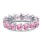 78【BETXEU】Bestseller Heart-Shaped 12*12mm Pink 925 Silver High Carbon Ring