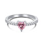 11 [BETXEU JEWELRY W]  High carbon Ring pink collection Engagement ring S925