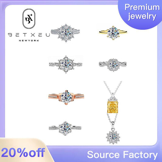 100【BETXEU】live stream special offer for new followers S925moissanite ring [one purchase one day due to limited stock]