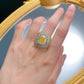 373【BETXEU】Golden Citrine Radiance S925 YELLOW STONE  Ring