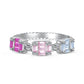 [BETXUE A01]  S925 Silver Ring Barbie Girl Rainbow Full Dopamine Ring