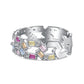 [BETXUE A01]  S925 Silver Ring Barbie Girl Rainbow Full Dopamine Ring