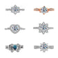 01【BETXEU 】2023 New moissanite One-carat Ring colorful stone Ring collection